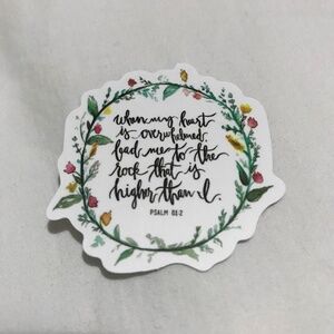 3/$15 - Lead Me to the Rock That is Higher Than I Psalm 61:2 Sticker Wreath